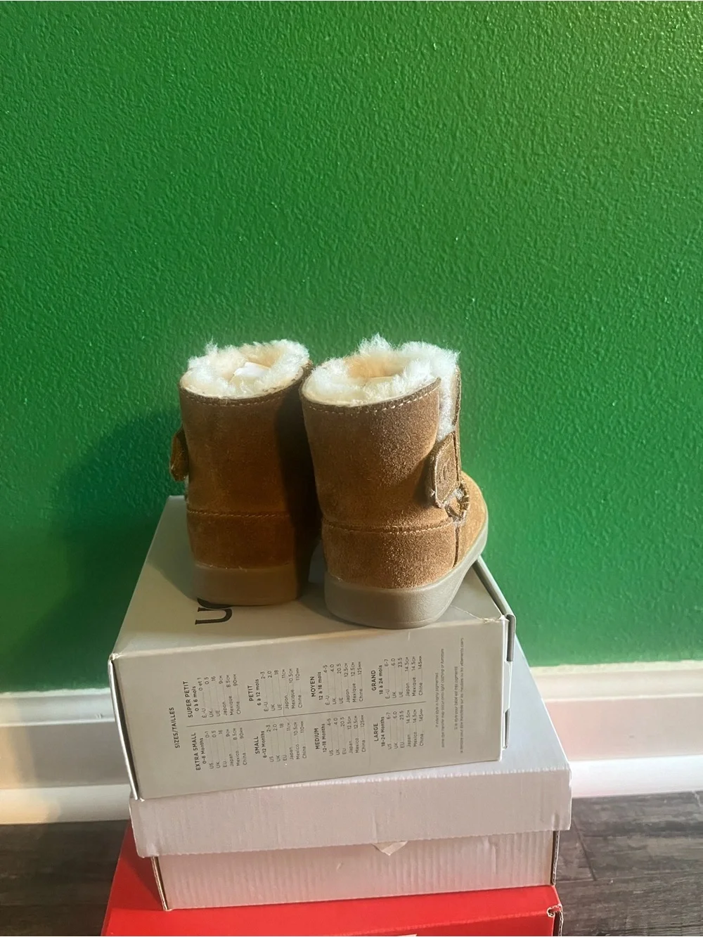 UGG Chestnut Suede Kids Short Shearling Boots